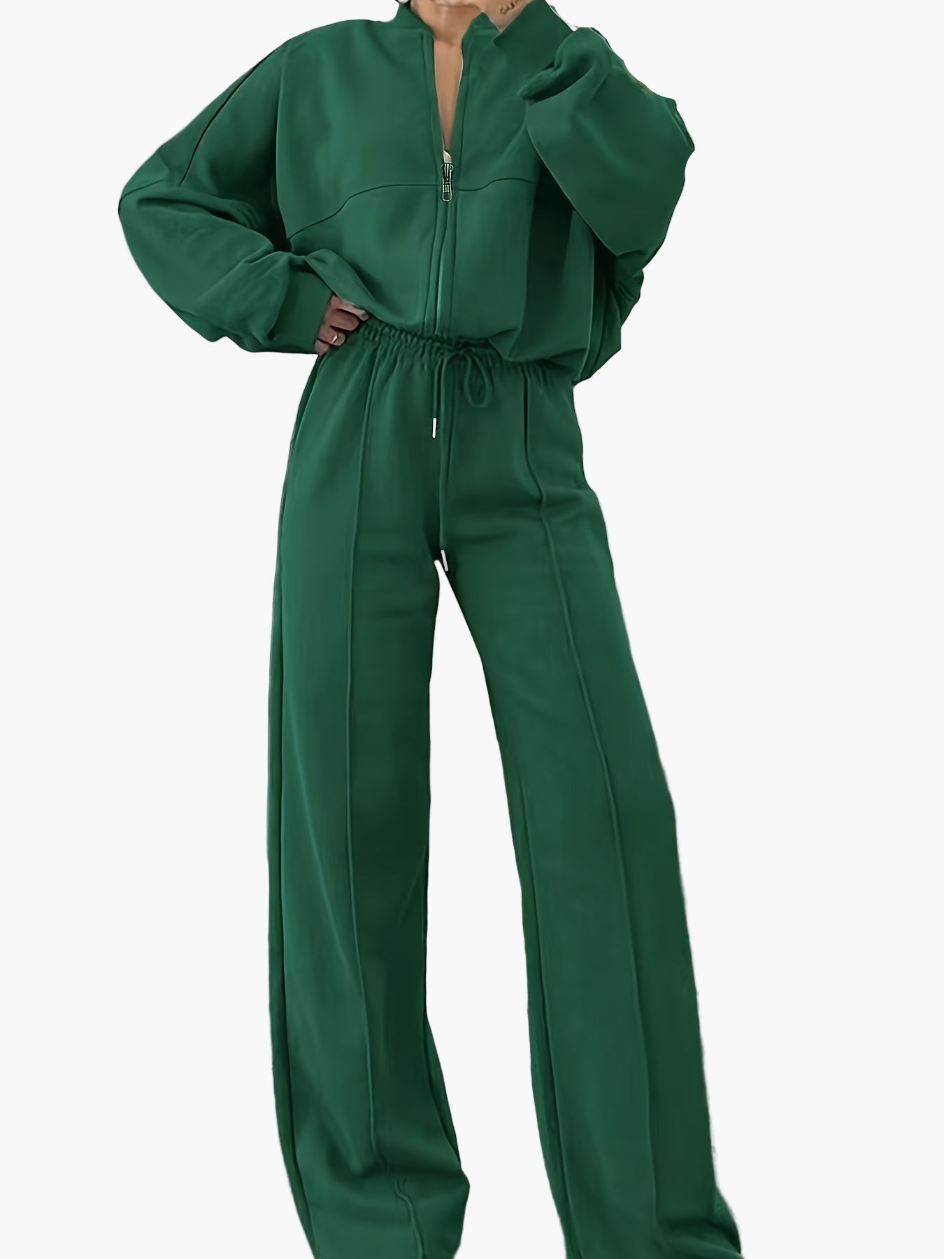 Completo casual donna due pezzi con chiusura lampo per tempo libero e relax
