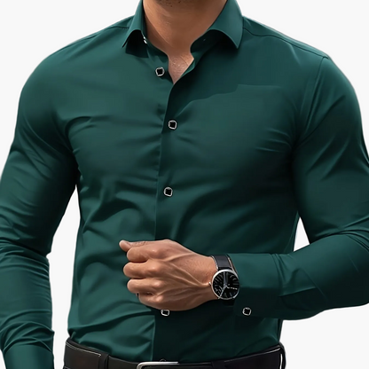Elegant skjorte til mænd med lange ærmer - Slank pasform, business- og urbant look