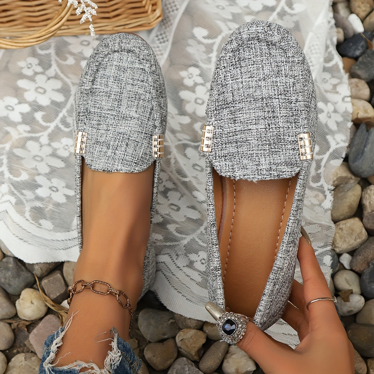 Mocasines casuales para mujer estilo penny-loafer urbano elegante