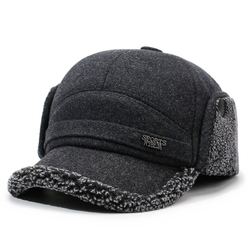 Bonnet de trappeur d'hiver à rabats d'oreilles doublés couleur unie