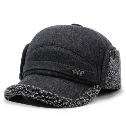 Bonnet de trappeur d'hiver à rabats d'oreilles doublés couleur unie