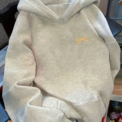 Women's Bow Embroidered Oversized Pullover Hoodie