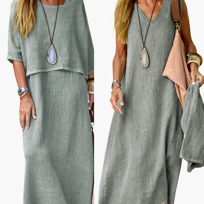 Długa sukienka boho casual dwuczęściowa damska wiosna lato