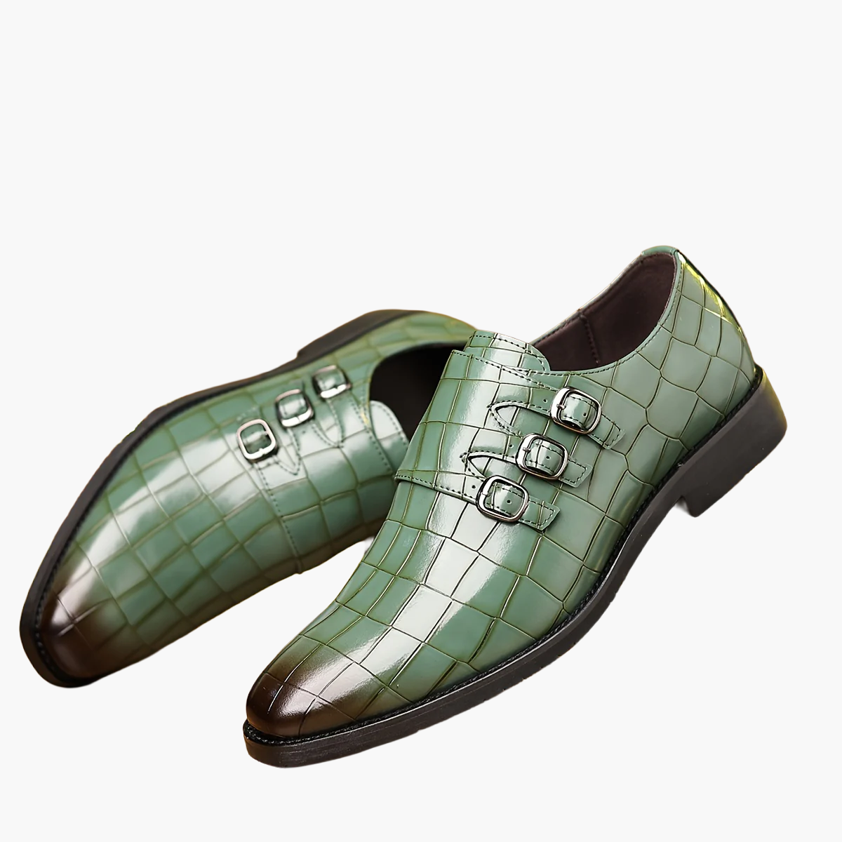 Chaussures habillées à boucle triple pour homme style vintage – élégance formelle et urbaine