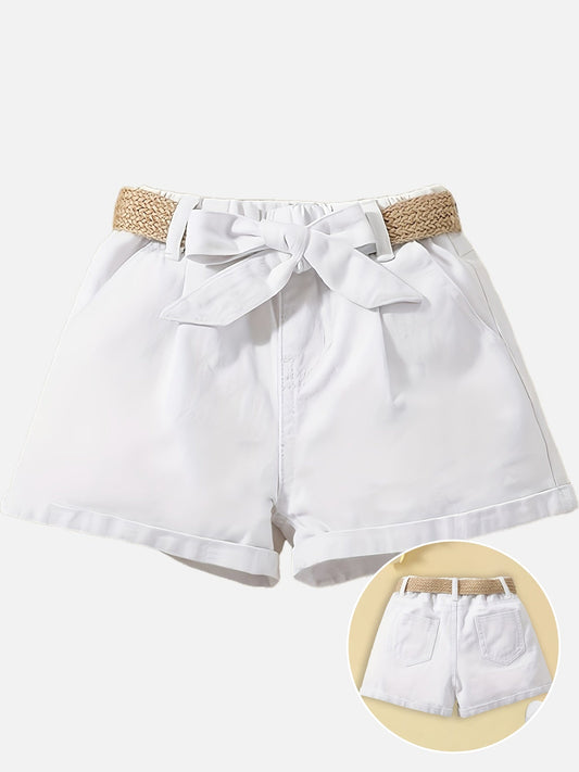 Short taille haute femme style paperbag avec ceinture et nœud élégant pour l'été
