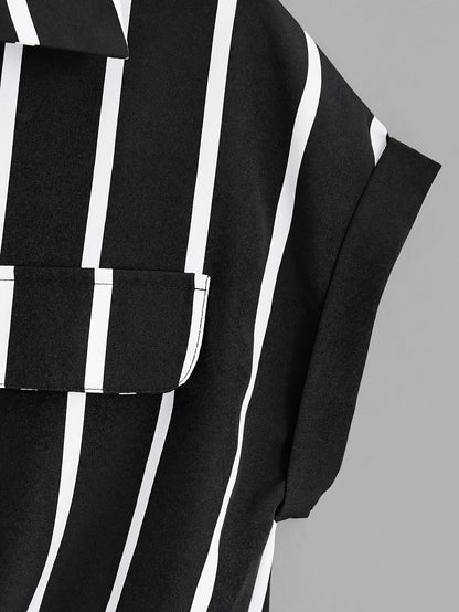 Chemise nouée à rayures style élégant pour femme - idéale pour l'été