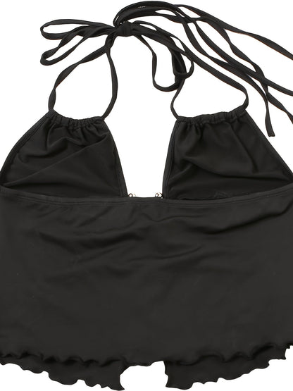Top donna stile serata scollatura profonda con anello centrale - Glamour moderno