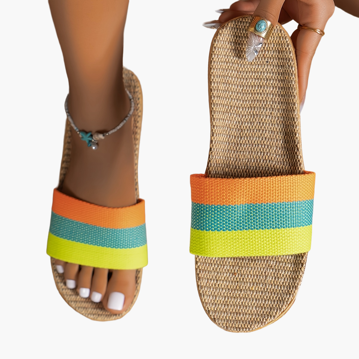 Avslappnade slip-on-sandaler för kvinnor i sommarstil