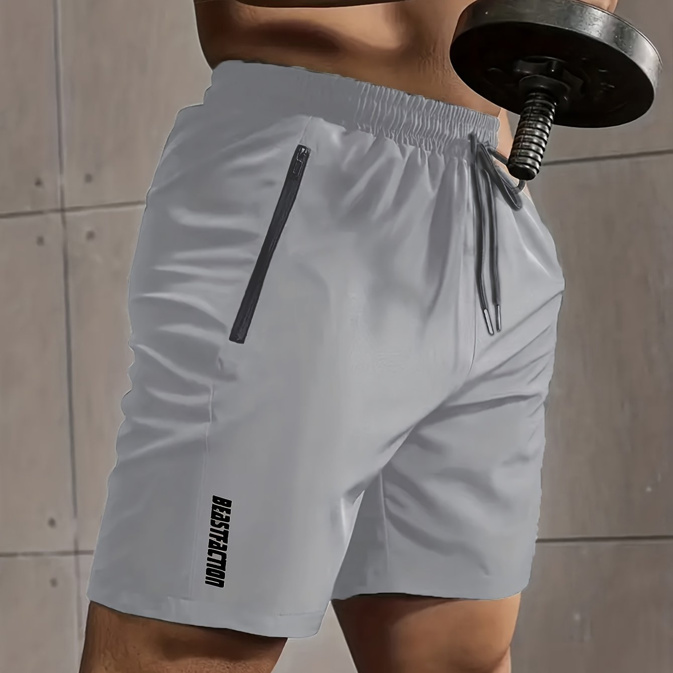 Short de sport pour homme style fitness avec poches zippées - Idéal entraînement et gym
