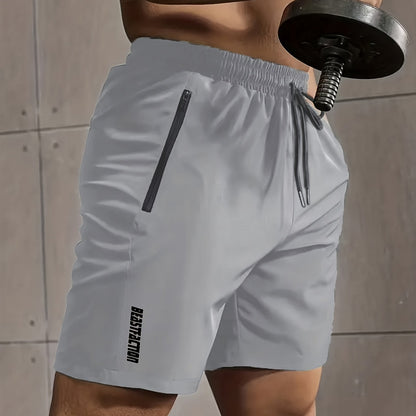 Short de sport pour homme style fitness avec poches zippées - Idéal entraînement et gym