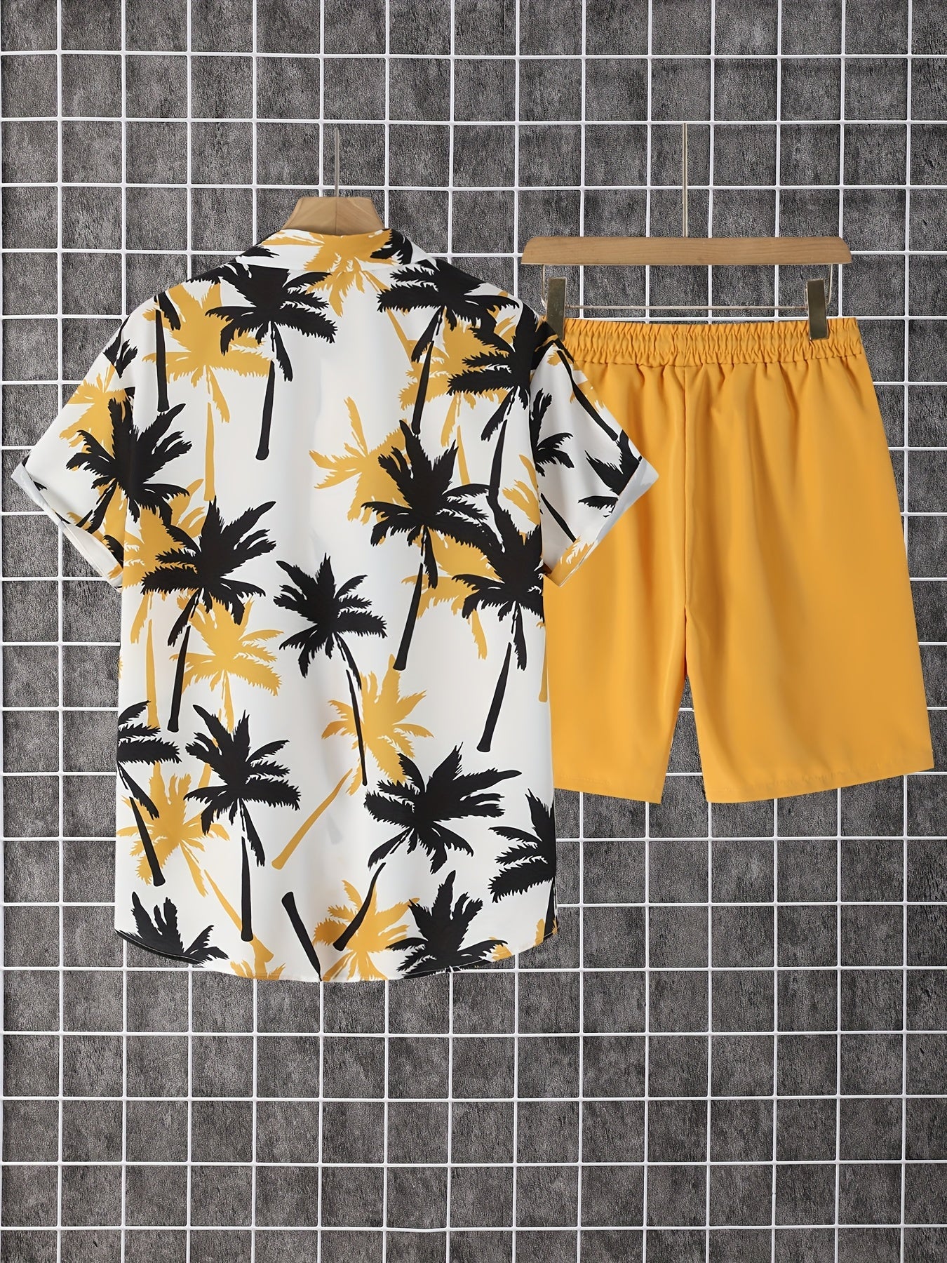 Camicia hawaiana con stampa di palme da uomo - Stile spiaggia casual estivo