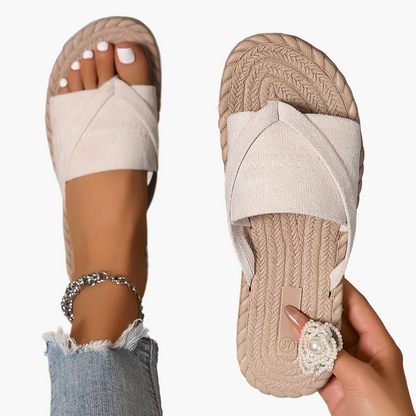 Avslappnade slip-on sandaler för kvinnor i preppy stil för sommaren