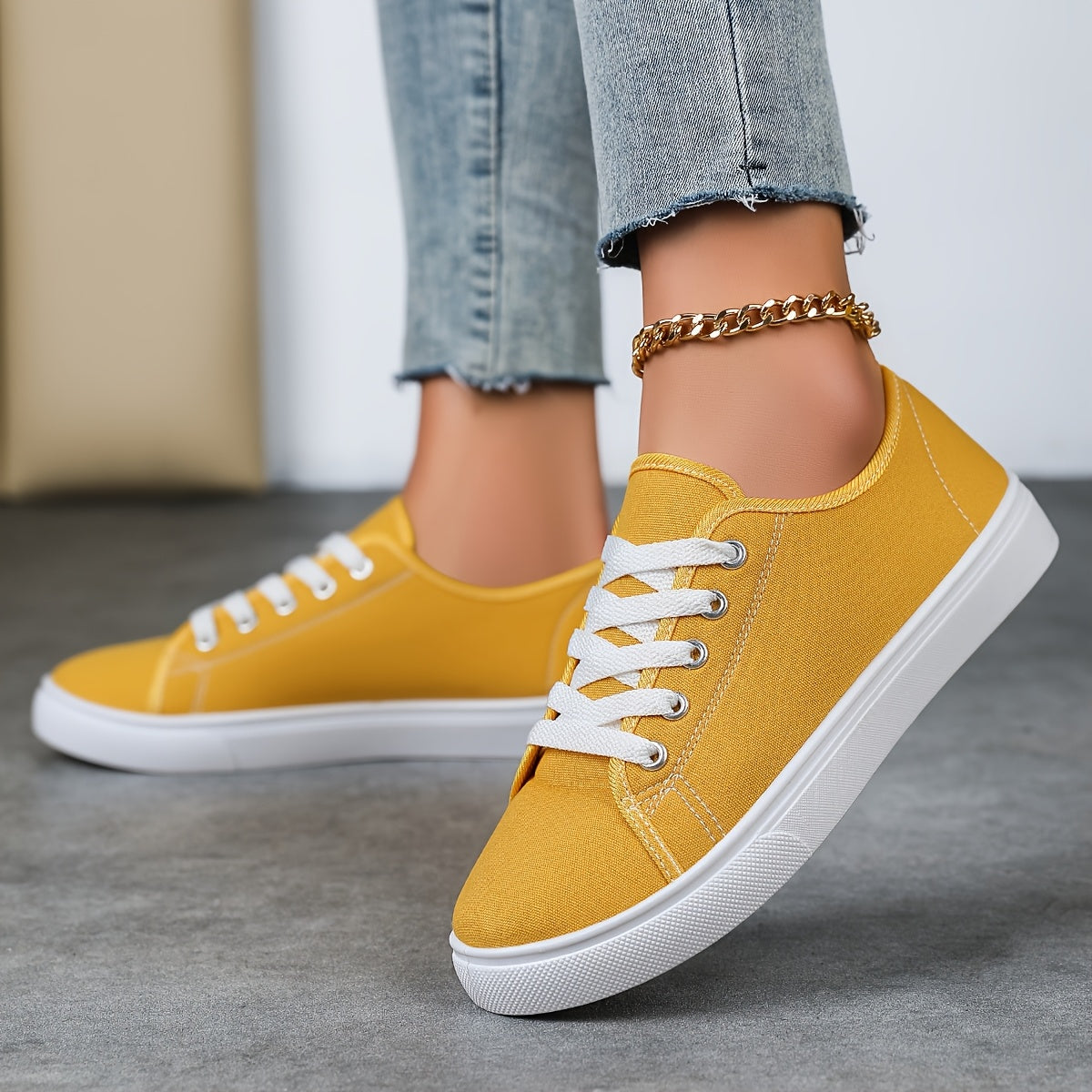 Baskets basses décontractées pour femme style urbain polyvalent