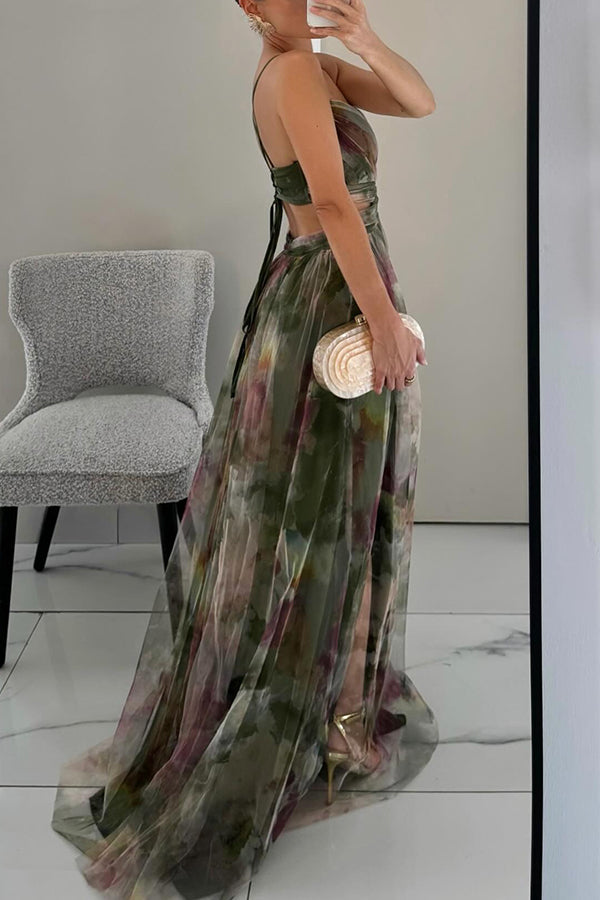 Robe longue maxi fleurie style soirée pour femme – Élégante et bohème chic