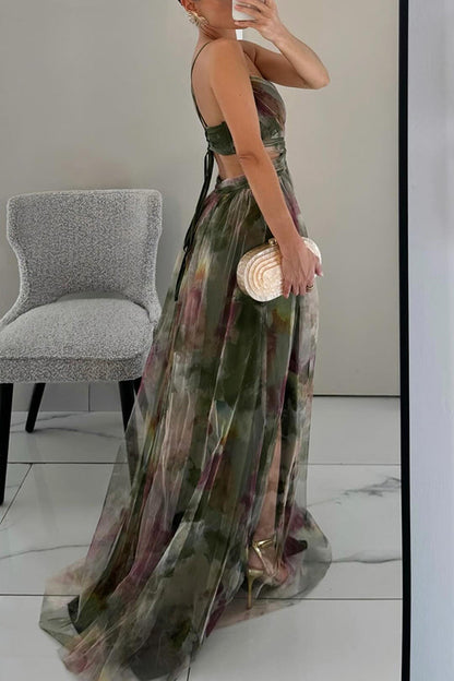 Robe longue maxi fleurie style soirée pour femme – Élégante et bohème chic