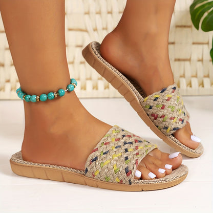Avslappnade slip-on-sandaler för kvinnor i sommarstil