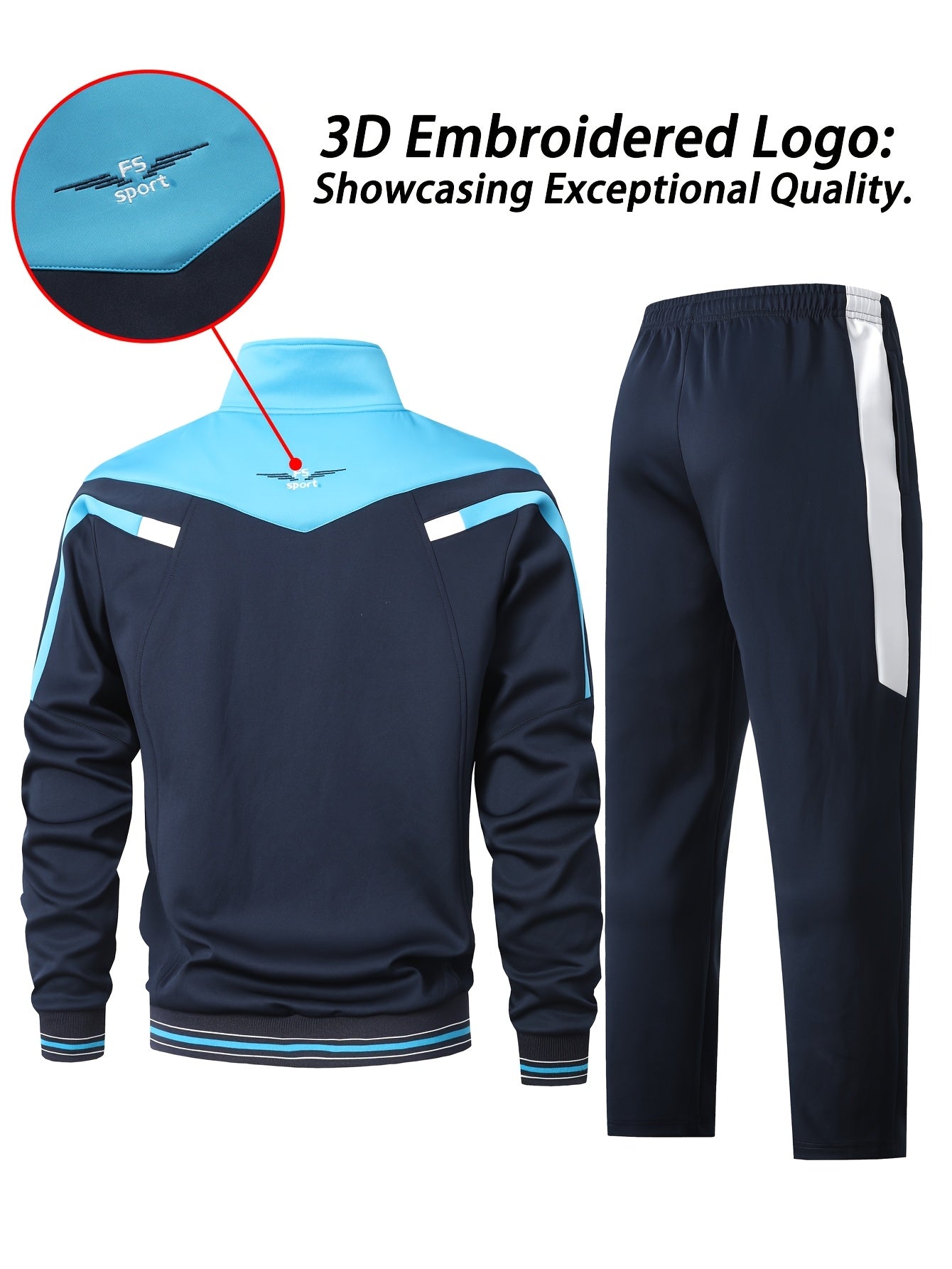 Ensemble de survêtement Homme, Veste et Pantalon Bicolore à Rayures