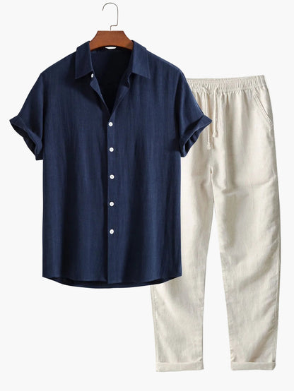 Chemise casual col mao à manches courtes pour homme – Style décontracté et élégant, idéale pour l'été et la vie quotidienne