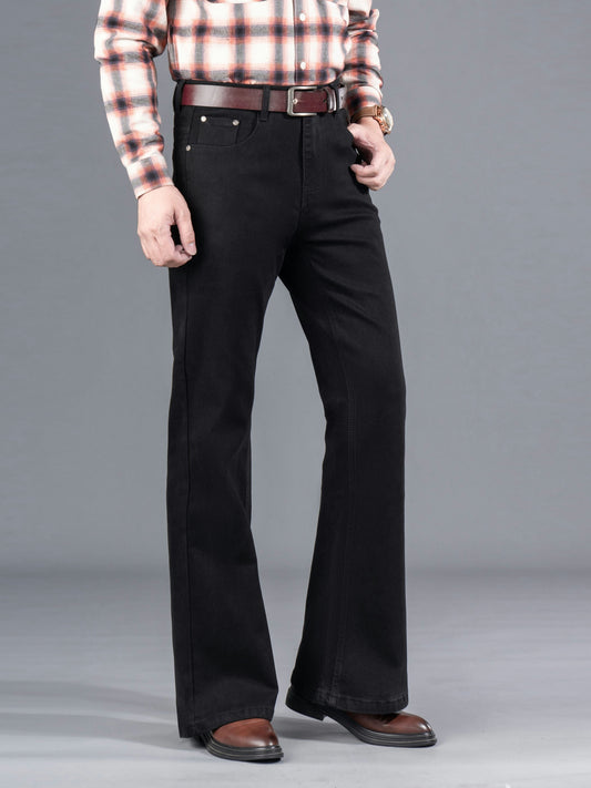 Jean Bootcut Homme Noir Coupe Évasée