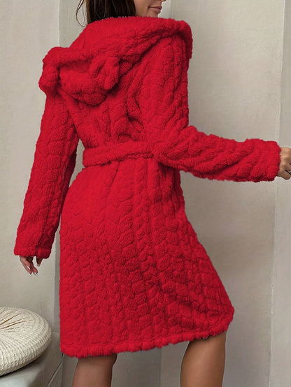 Robe de Chambre Femme à Capuche Ourson Douce Lavande