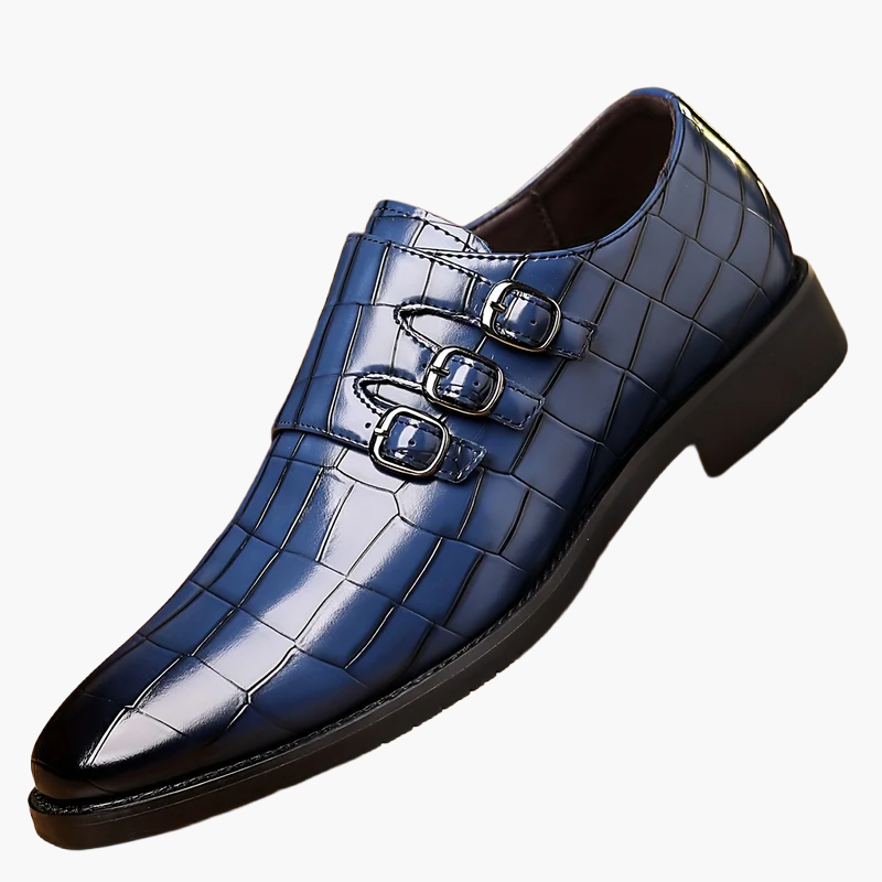 Chaussures habillées à boucle triple pour homme style vintage – élégance formelle et urbaine