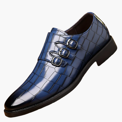 Chaussures habillées à boucle triple pour homme style vintage – élégance formelle et urbaine