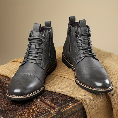 Bottes montantes homme marron lacets style décontracté chic
