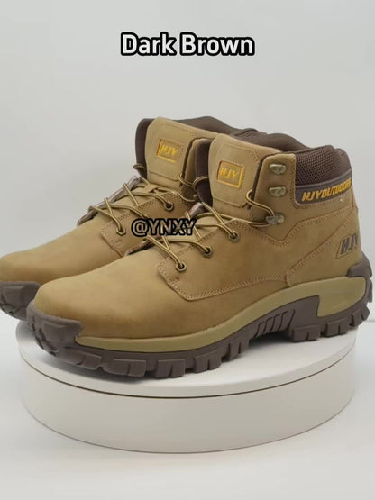 Bottes montantes homme style randonnée, lacets, semelle crantée, plusieurs coloris