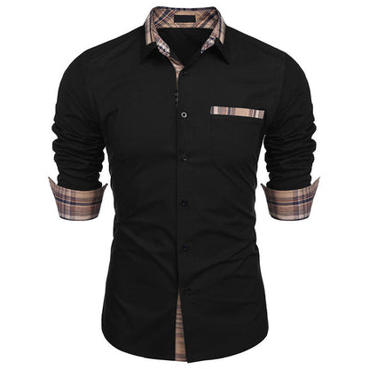 Camisa elegante para hombre estilo casual chic con cuello de solapa – Ideal para oficina y salidas