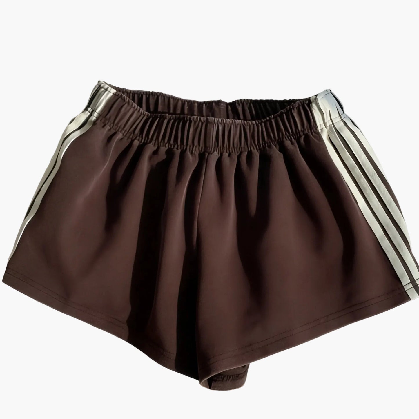 Shorts de sport femme à bandes latérales style décontracté pour running et loisirs