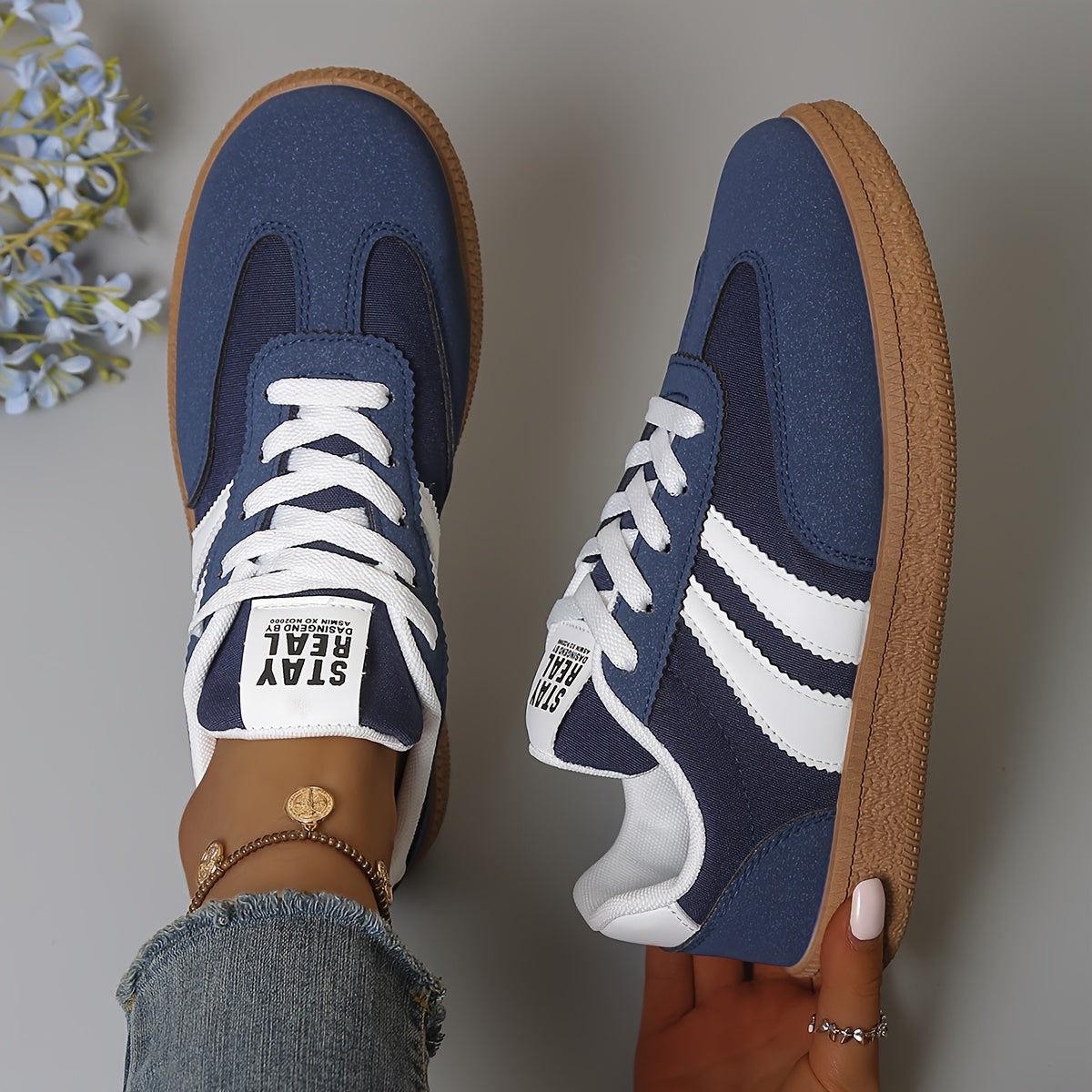 Baskets décontractées pour femme style rétro – Sneakers urbaines tendance