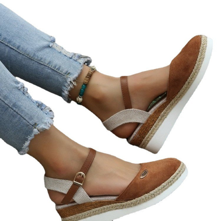 Mary – Lightweight platform sandals in hemp rope