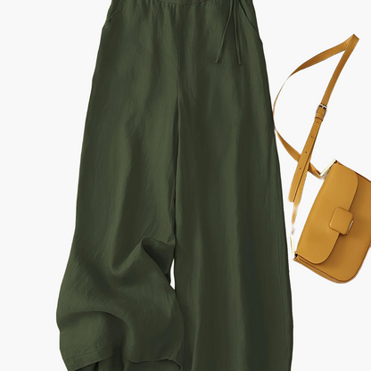 Pantalon large taille haute femme style élégant pour printemps et été
