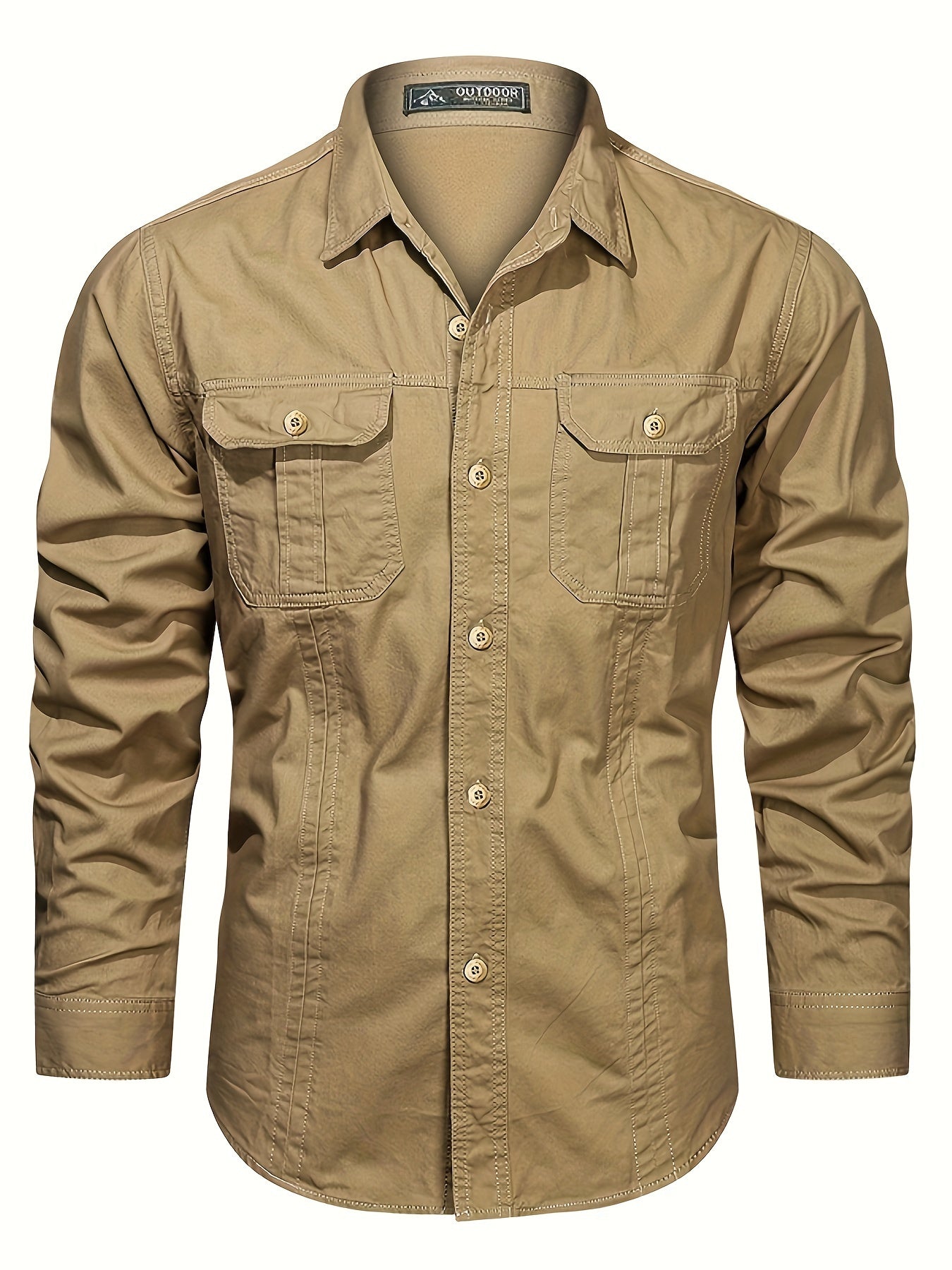 Camisa casual de manga larga para hombre estilo outdoor – Ideal para el fin de semana y el ocio