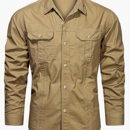 Camisa casual de manga larga para hombre estilo outdoor – Ideal para el fin de semana y el ocio