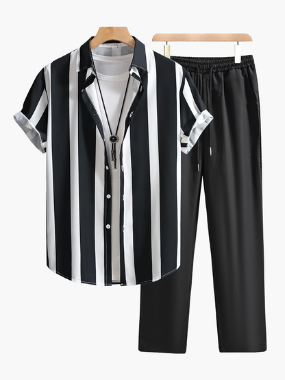 Camisa de Rayas Verticales Estilo Urbano para Hombre - Look Casual y a la Moda