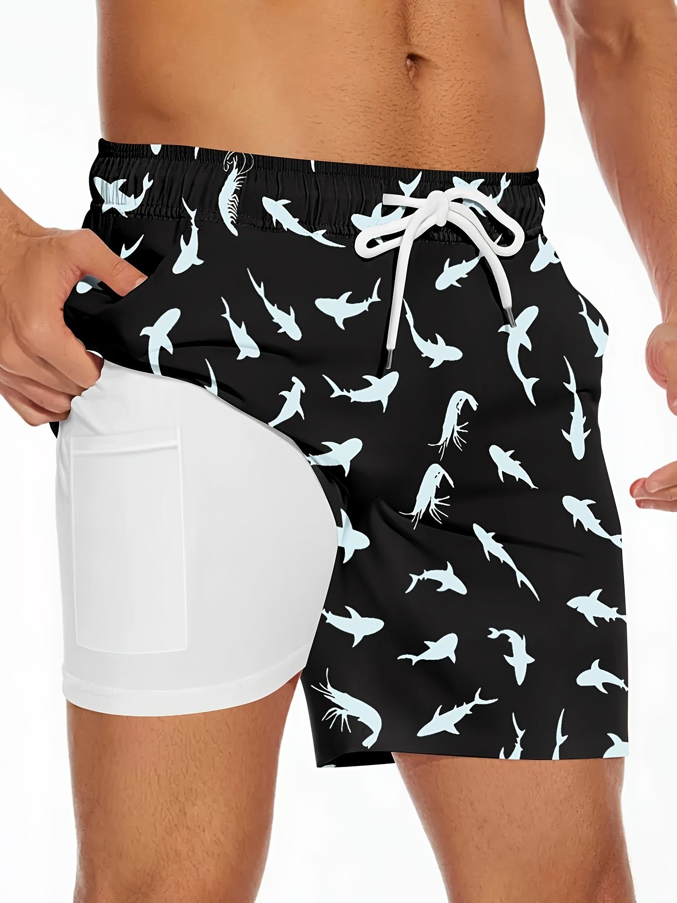 Herren-Badeshorts mit gelbem Entenmotiv, lustiger Stil für Pool und Strand  