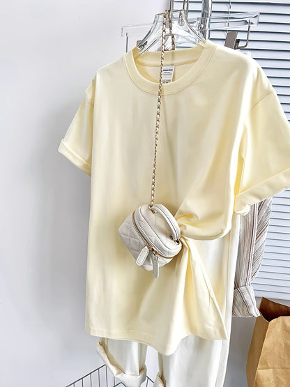 T-shirt basique à manches courtes style décontracté pour femme