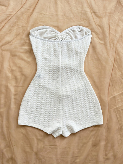 Bañador retro para mujer estilo pin-up de una pieza con corte y estampado de leopardo