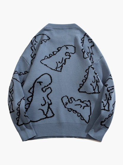 Sudadera casual con estampado de dinosaurio para adolescente masculino – estilo streetwear de moda