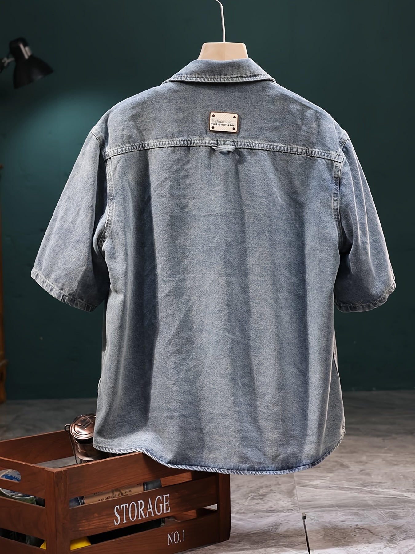 Koszula męska z krótkim rękawem w stylu miejskim vintage, casual