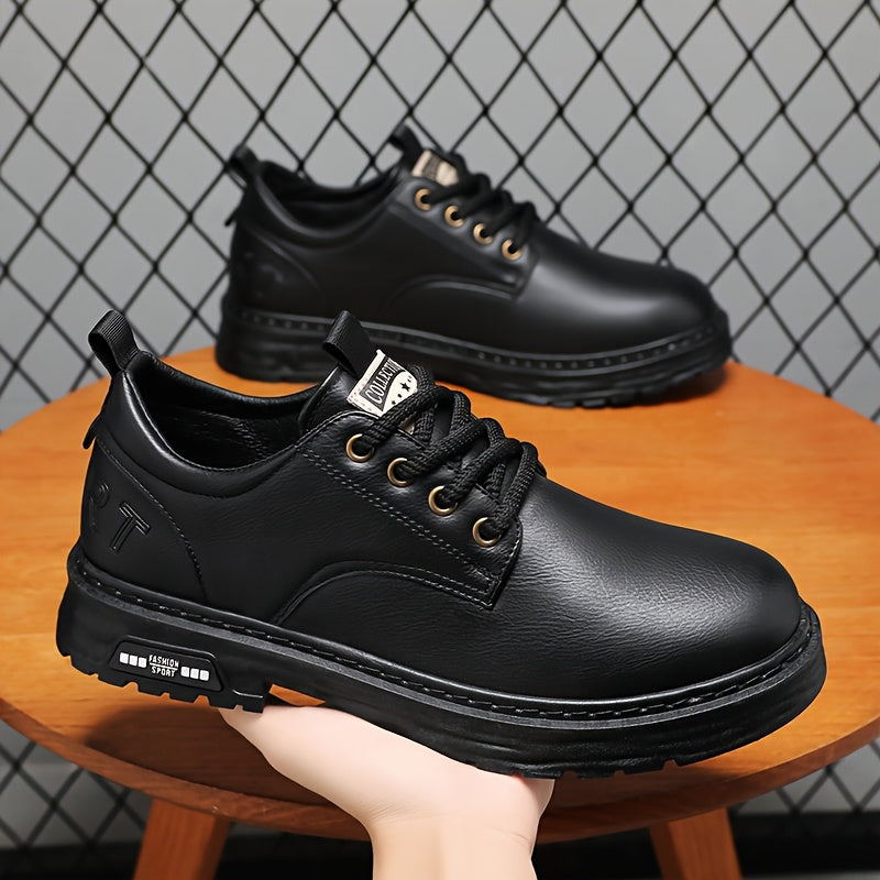 Chaussures basses homme à lacets noires semelle épaisse