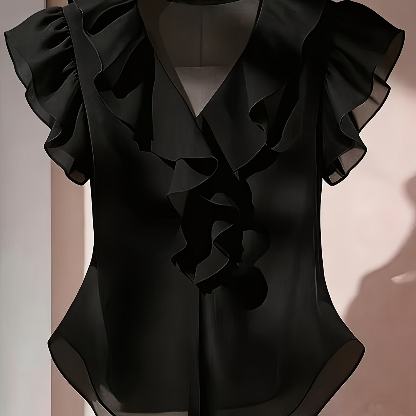 Blouse Femme Élégante à Volants Style Romantique pour Tenue Chic et Bureau