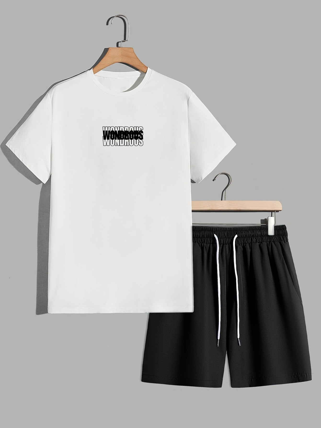 Ensemble streetwear homme t-shirt graphique et short style décontracté tendance