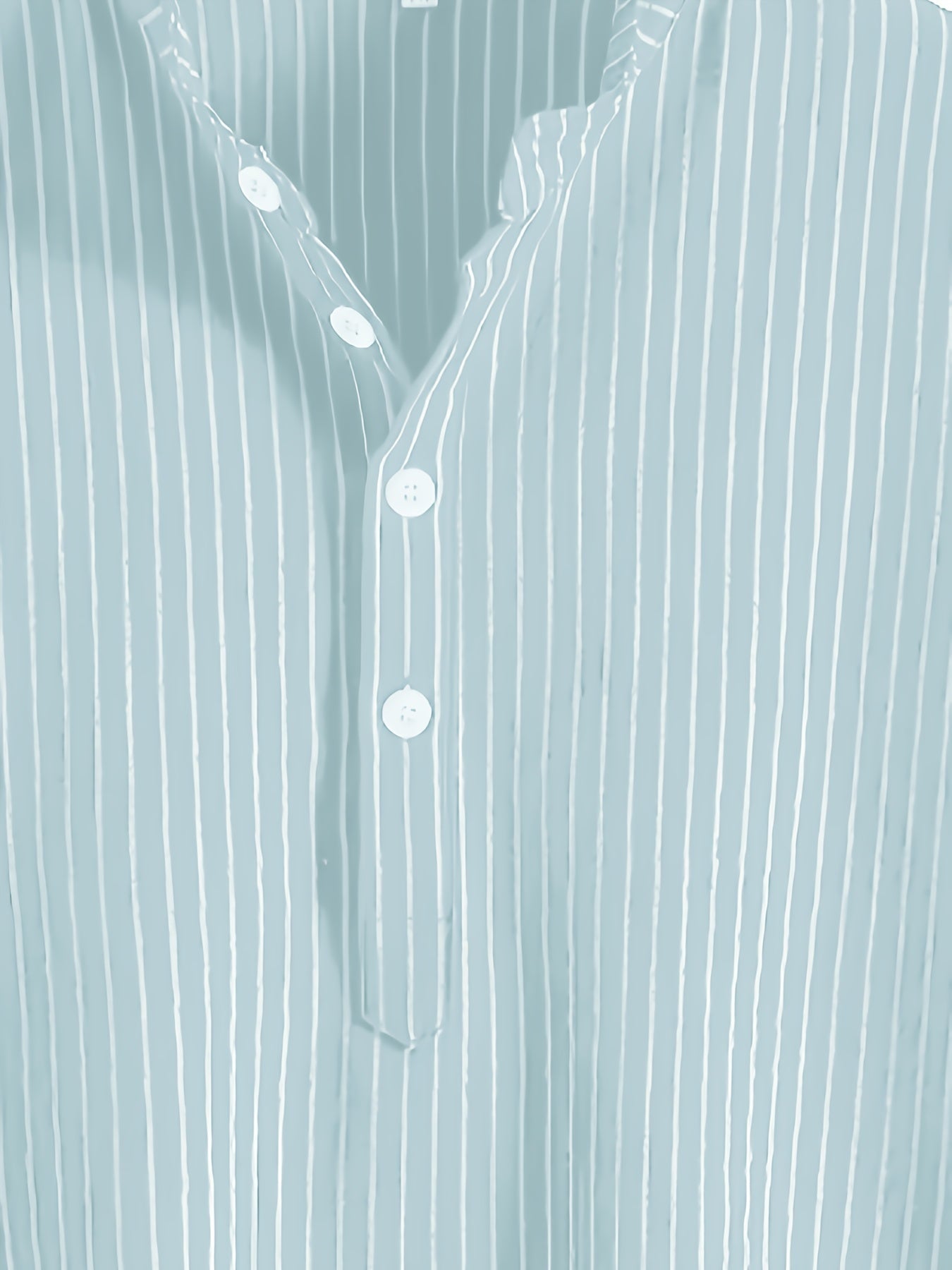 Chemise décontractée à rayures col mao pour homme - Style tendance et confortable