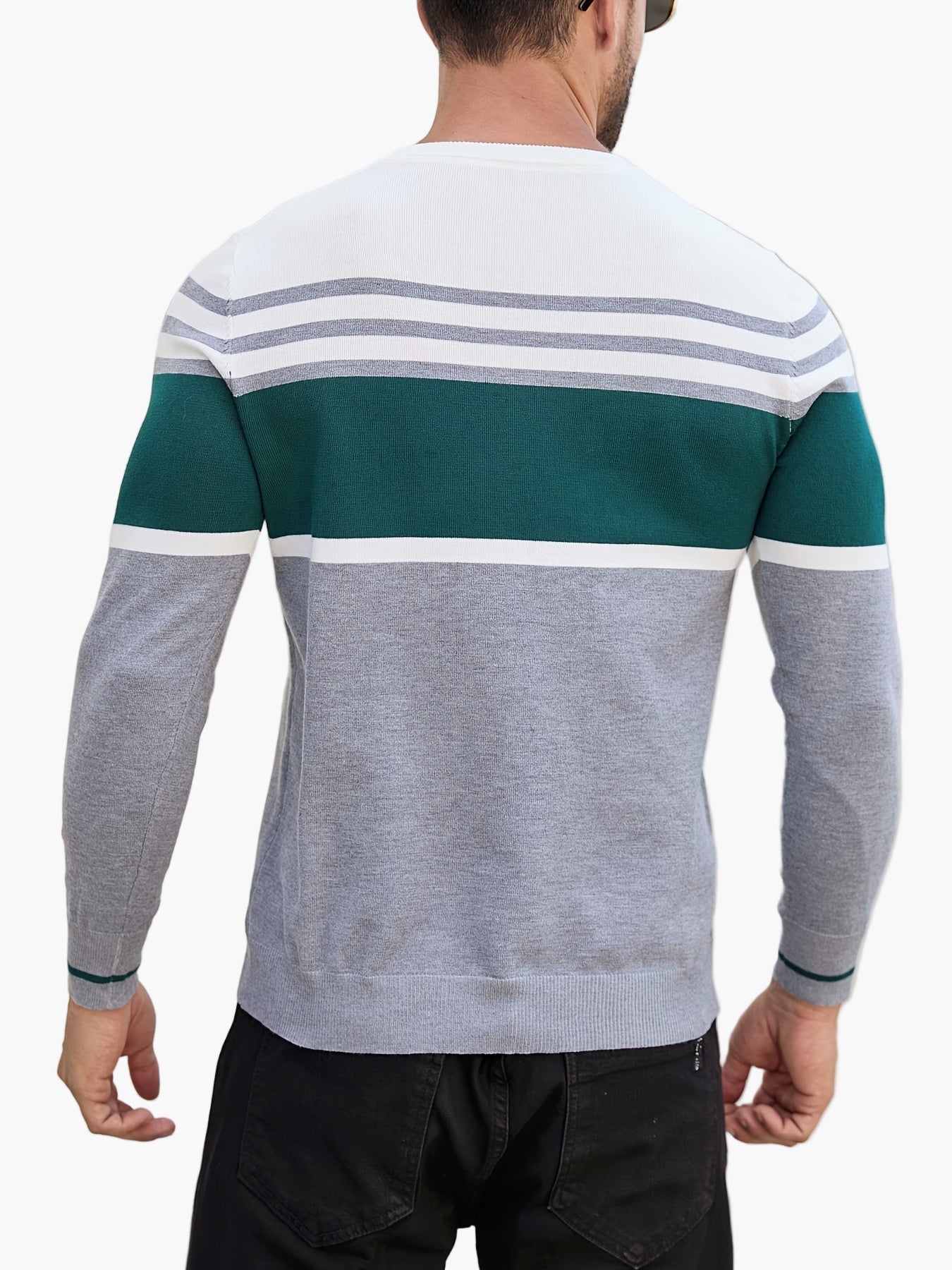 Maglione casual da uomo a righe stile moderno per uso quotidiano