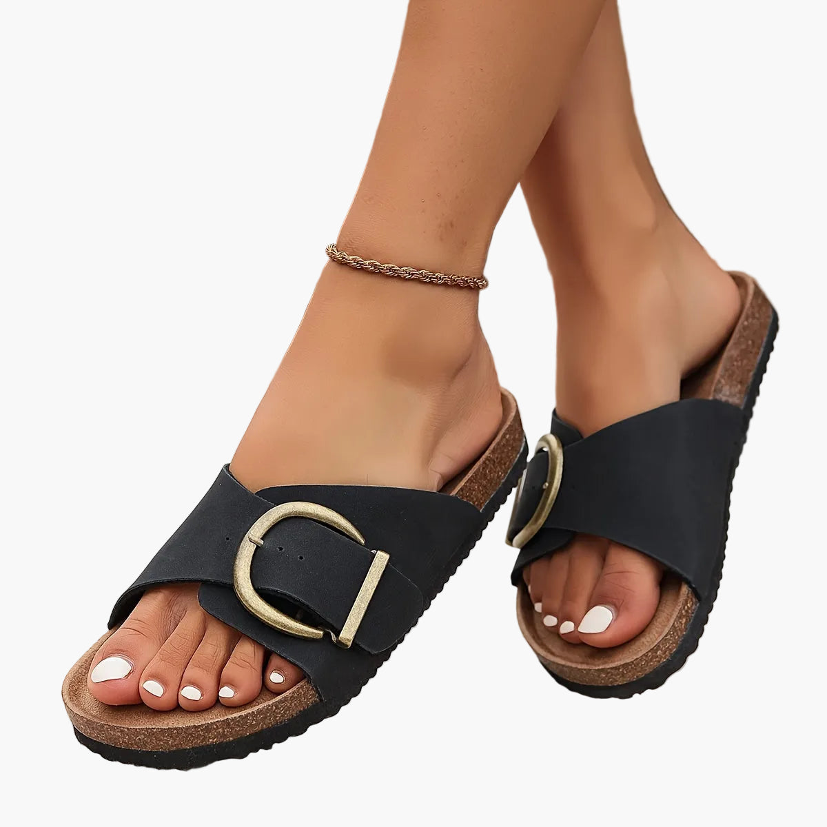 Sandales Femme Décontractées à Boucle Style Été pour Confort Quotidien