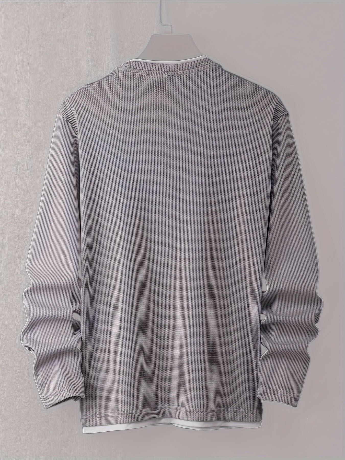 Pull homme texturé gaufré manches longues imprimé smiley col rond