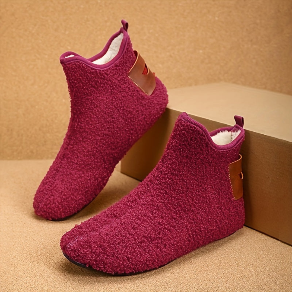 Bottes souples en tissu bouclé Homme, Intérieur fourré, confortables, multiples couleurs