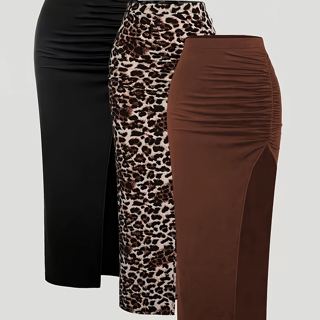 Jupe Longue Moulante Fendue Taille Haute Femme